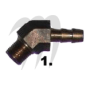 Photo Raccord laiton 45° durite essence 1/8 *1/4 - Pièces Jet Ski, accessoires et entretiens - Matos import