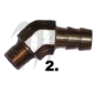 Photo Raccord laiton 45° durite 1/8*3/8 - Pièces Jet Ski, accessoires et entretiens - Matos import